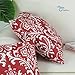 Pack of 2 CaliTime Cushion Covers Throw Pillow Cases Shells, Vintage Damask Floral, 18 X 18 Inches, Burgundy