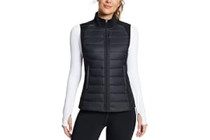 baleaf Women's Lightweight Warm Puffer Vest Running Winter Hybrid Sleeveless Quilted Water Resistant Jacket