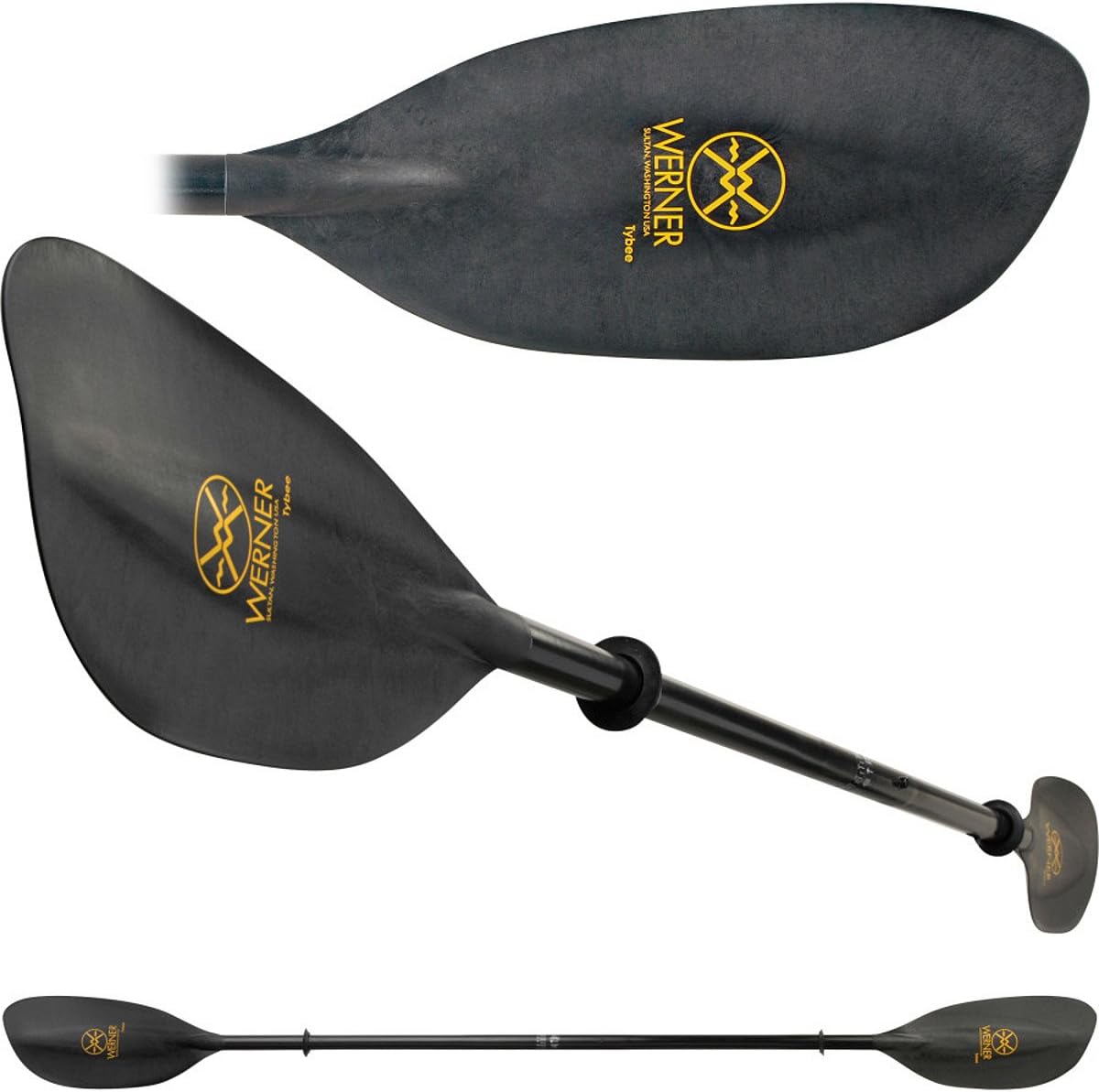 WERNER TYBEE CARBON ADJ 2 PIECE KAYAK PADDLE 220C