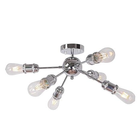 Amazon Com Melucee Sputnik Chandelier 6 Lights Chrome Modern