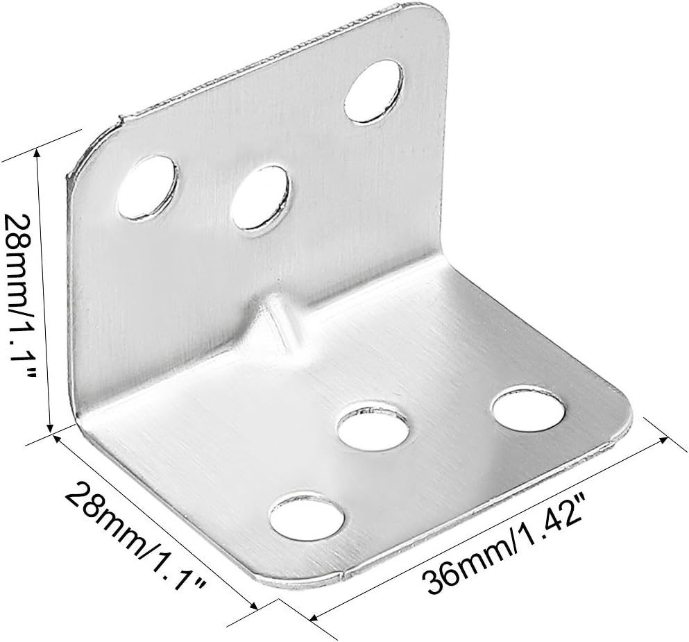 Sourcingmap Stainless Steel Shelves Corner Brace 28mmx28mmx36mm - Image 4