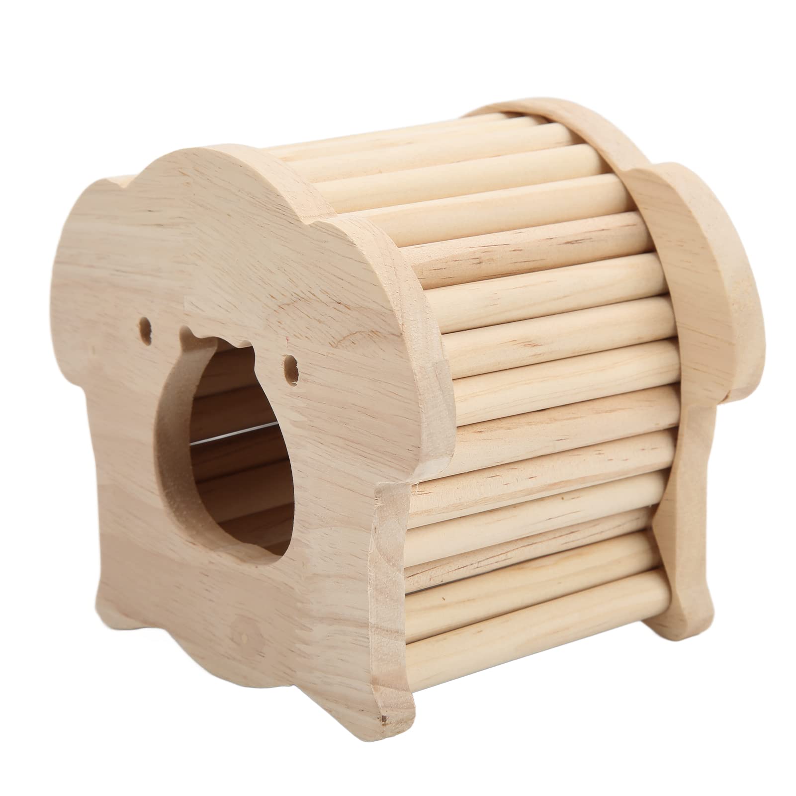 Zerodis Wooden House, Pig Head Shape Hamster Hut with Arched Roof, Easy to Clean for Small Pets, Ideal Wooden Hideout for Ferret, Rat, Chinchilla, Guinea Pigs, Hamsters and More