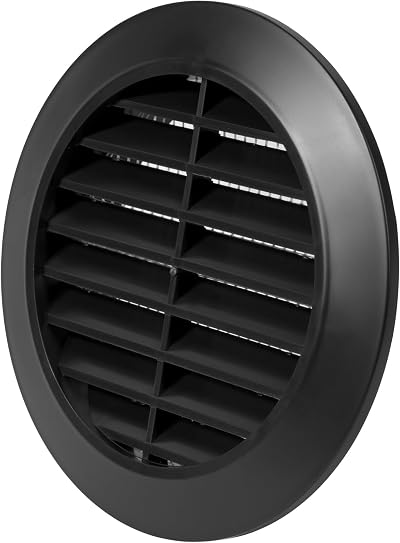 Vent Systems 80 mm Black Round Air Vent Cover with Integrated Mesh