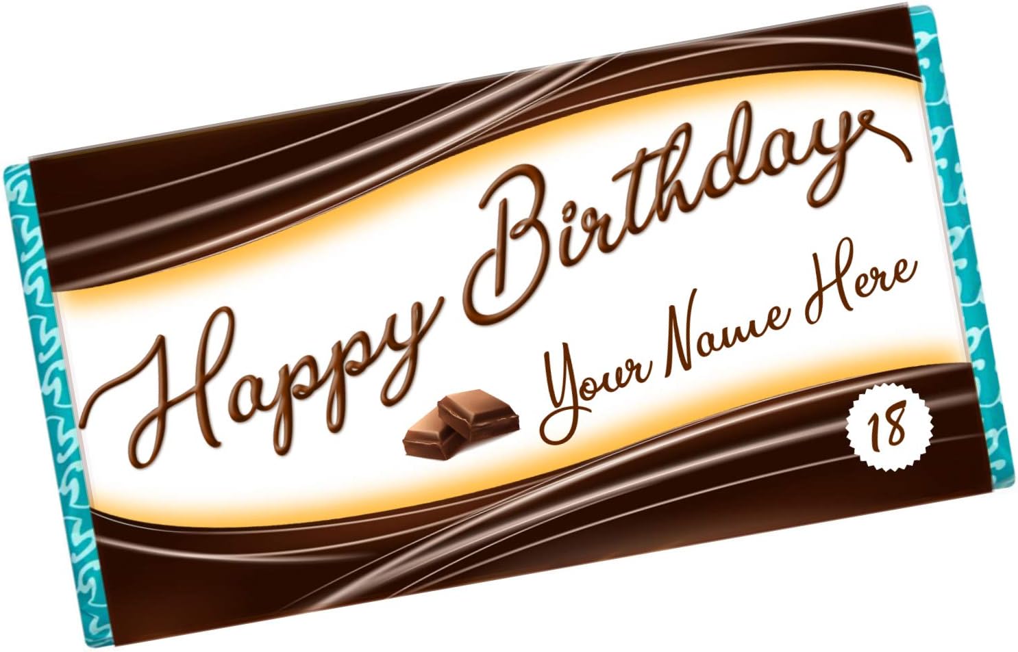Party Perfecto Happy Birthday Personalised Salted Caramel Chocolate Bar