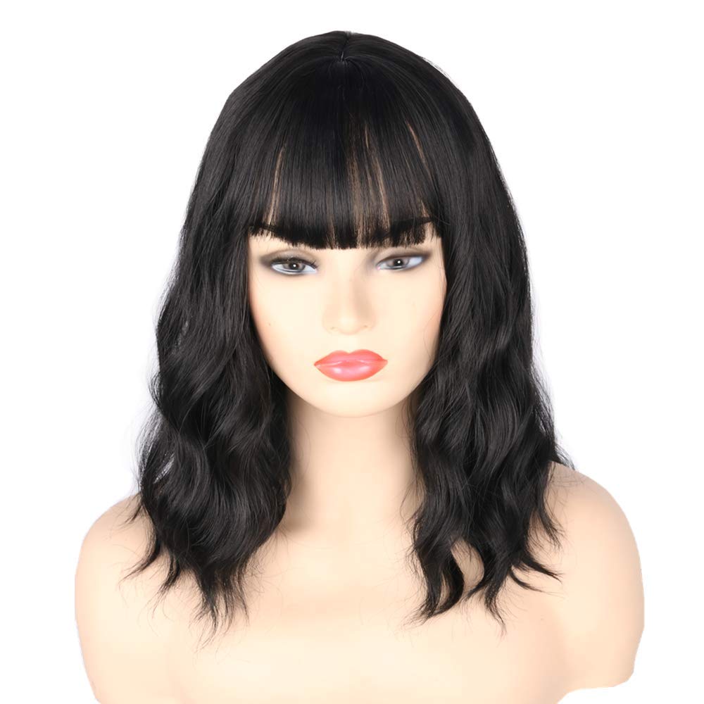Topcosplay Women's Wig Half Blonde and Black Wig Long Curly Cosplay Wigs (Black)