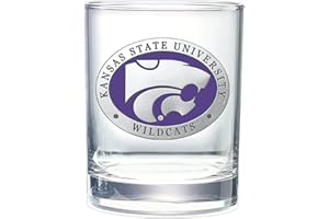 Heritage Pewter Kansas State University Wildcats Double Old Fashion | Double Rocks Glass 14 OZ for Liquor | Expertly Crafted Pewter Glass