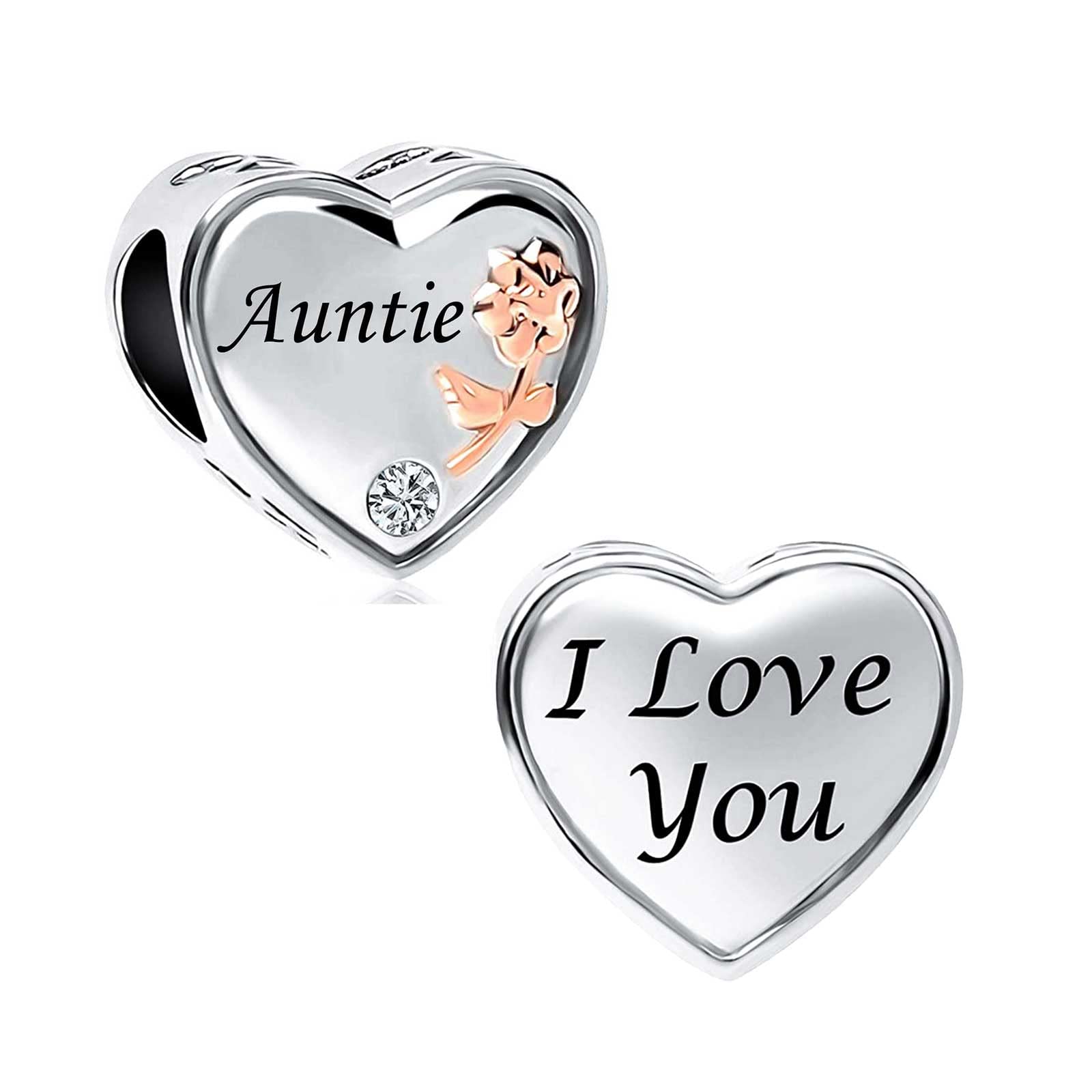 KunBead Jewelry Women Girls Heart Love Wife Charms Beads Compatible with Pandora Bracelets