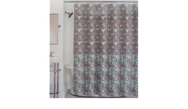 Amazon Com Peri Shower Curtain Fabric Paisley Clementine Black