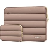 MOSISO Laptop Case 16 inch, 15-15.6 inch Puffy Laptop Sleeve Compatible with MacBook Pro 16, HP Dell ASUS Acer Toshiba Lenovo Notebook Computer, Polyester Horizontal Bag with Small Case, Brown
