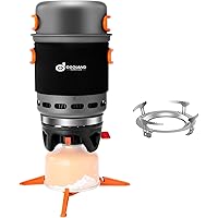 Odoland Backpacking and Camping Stove Cooking System, 7-In-1 Energy Saving Cooking Stove Set, Lightweight Camp Pot with Burne