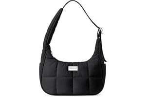 TOPDesign Puffer Shoulder Bag for Women, Ultra Lightweight Hobo Tote Handbag, Mini Clutch Purse with Zipper, Adjustable Strap