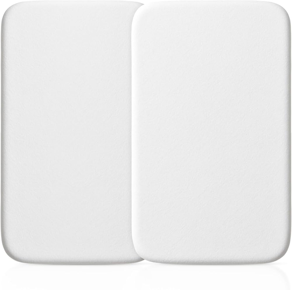 Sasma Home Pack of 2 Jersey Cotton Crib Fitted Sheets White 50x85cm