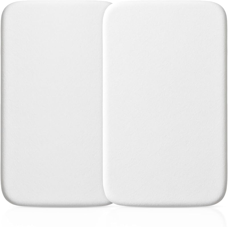 Sasma Home Pack of 2 Jersey Cotton Crib Fitted Sheets White 50x85cm
