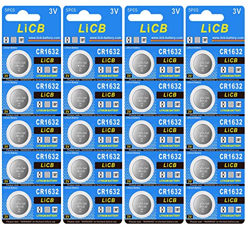 LiCB 20 Pack CR 1632 Batteries, LongLasting & High Capacity CR1632