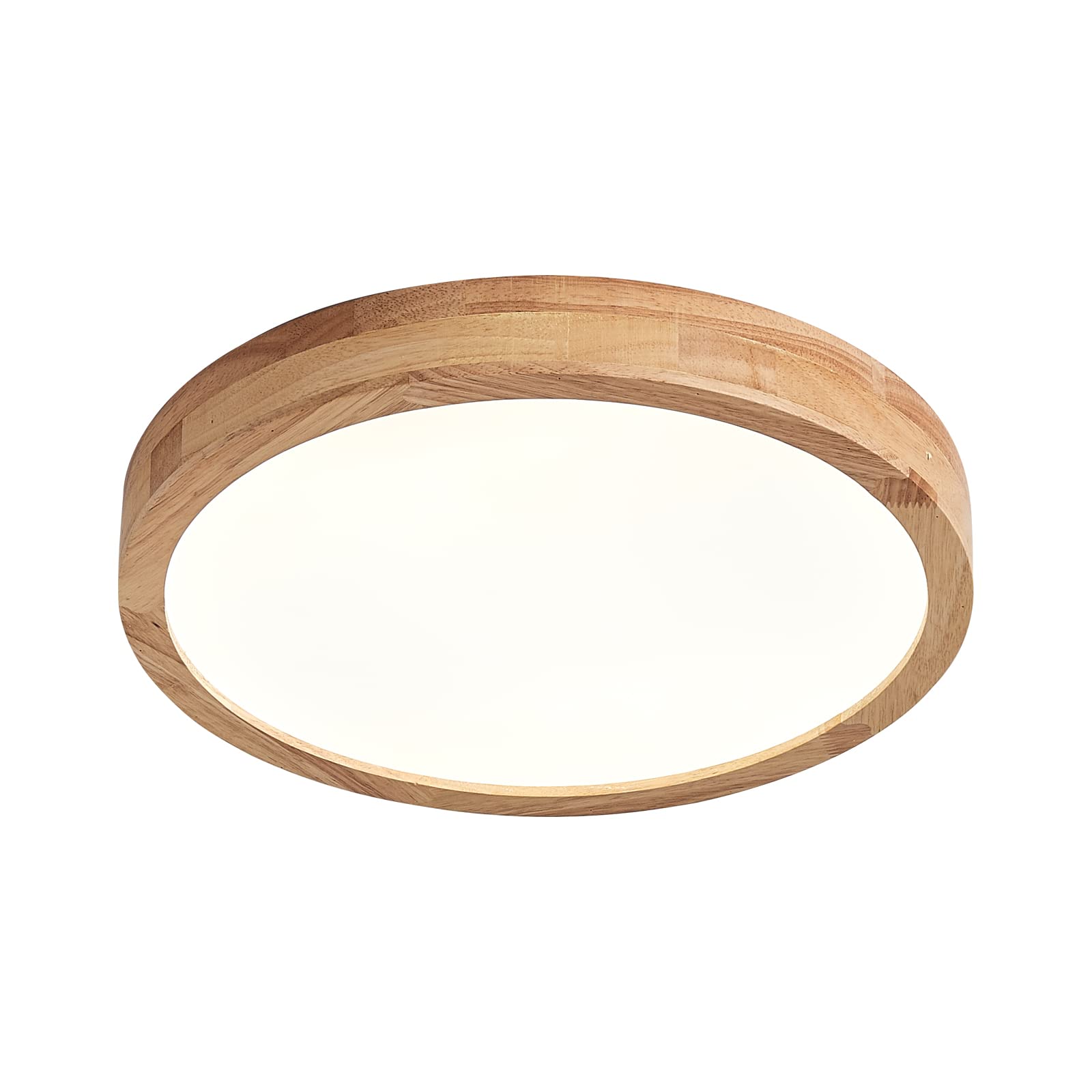 Schindora Wooden LED Ceiling Light,20W Warm White 3000K 1600 LM,Round Wood Ceiling Lights Ø30cm for Lounge Living Room Kitchen Dining Room Hallway Home Office Children's Room
