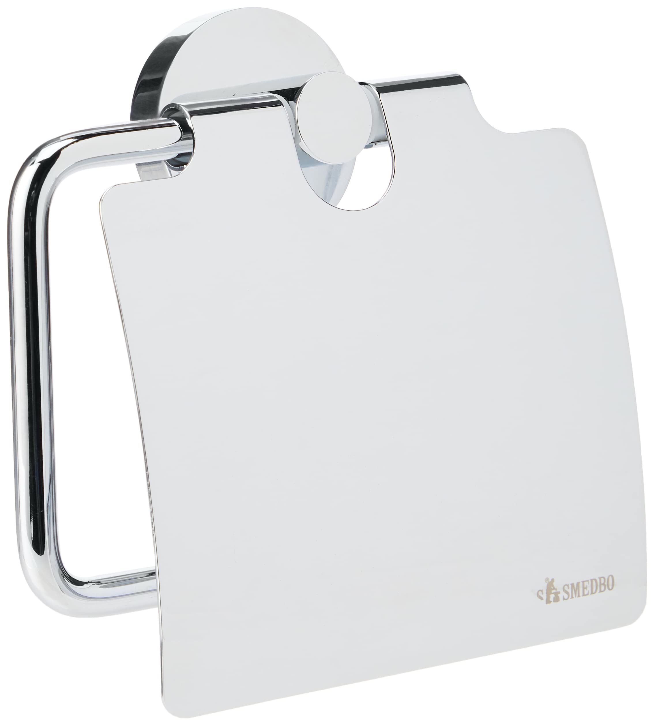 Smedbo "Home" Toilet Roll Holder with Lid, Polished Chrome, 11.5 x 11.2 x 5 cm, Silver