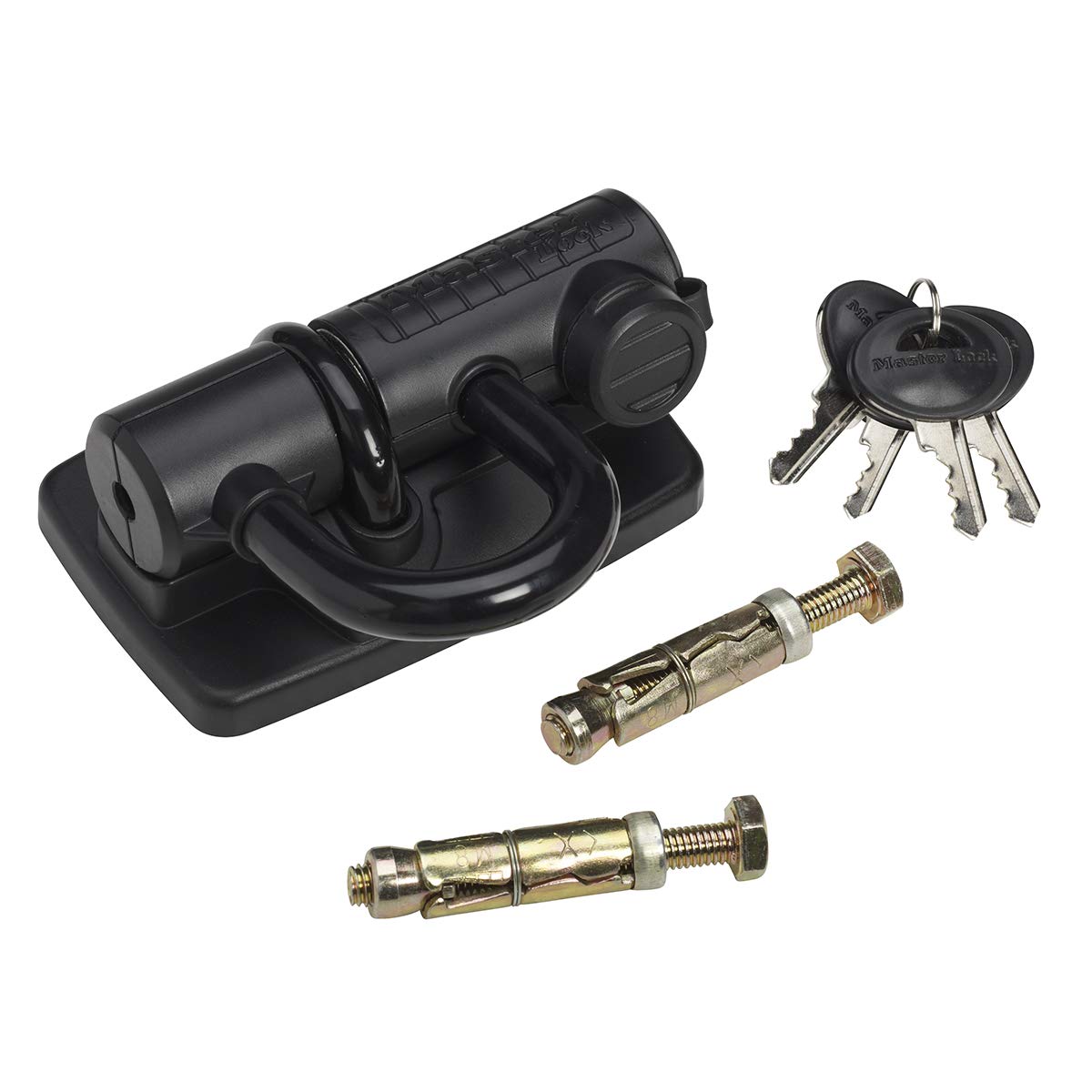 Master Lock 8287EURDAT Ground, Wall and Door Anchor to Secure Bikes, Black, 14x11 cm