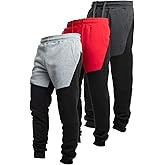 Ultra Performance 3 Pack Fleece Active Tech Joggers for Men, Mens Sweatpants with Zipper Pockets