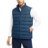 TBMPOY Men's Puffer Vest Lightweight Zip Up Sleeveless Jackets Outdoor Puffy Winter Insulated Outerwear for Running Golf
