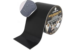 Hanse Syntec Systems HSS Butyl Sealant Tape R2+ Reinforced EPDM, Strong, Waterproof, airtight, Weather Resistant Seal Tape for Joints, Roofs, Windows, Black, 4 inch x 50 feet