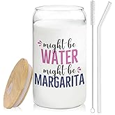 BEHIFL margarita glasses cup Gifts for Cocktail Lovers, Funny Might Be Margarita Tumbler Gifts For Women 14oz,Tequila Lime drinking jar for Cocktail Lovers