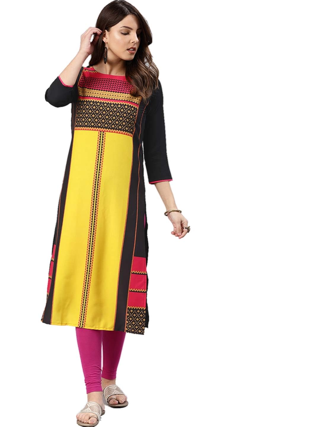 vaamsi crepe digital printed kurti(vpk1577_black_free size)