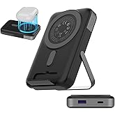 NOBIS for Magsafe Battery Pack 10000mAh, Dual-Foldable Wireless Magnetic Power Bank with LED Display Magnetic Portable Charger 22.5W PD Fast Charging Type C in&Out for Phone 16 S25