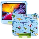 iPad 10th 11th Generation Kids Tablet Case for Kid Boy,iPad 10 A16 11 inch 2025 Cute Dinosaur Light EVA Foam Shockproof Kid-Friendly Drop Protection Cover with Stand Handle Toddler Blue
