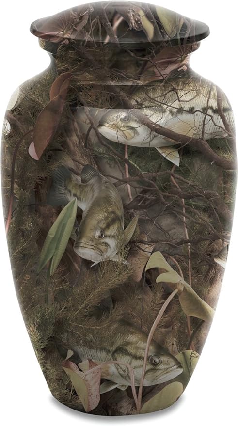Amazon Com Urnsdirect2u Bass Camo Adult Decorative Urns Green