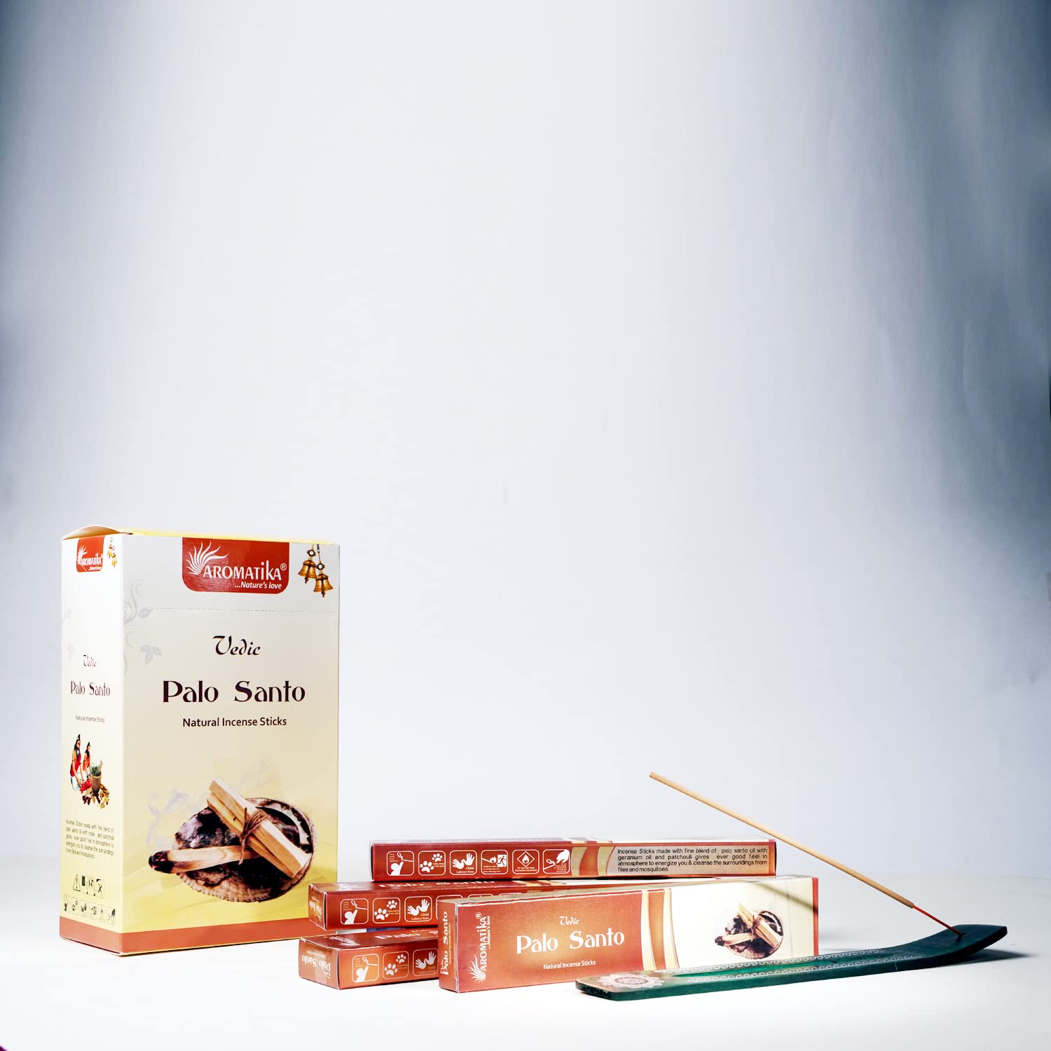 ARO VATIKA Vedic Palo Santo Natural Masala 144 Incense Sticks in Pack of 12 | Hand Rolled in India | Best for Prayer, Meditation, Relaxation, Reiki | Burn Time- Approx 50 mins