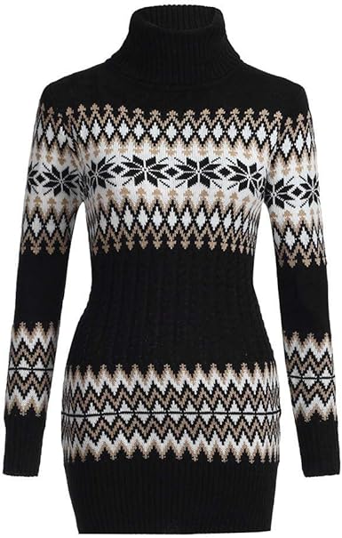 black long sleeve turtleneck sweater dress