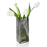 Rxcvkmw Modern Minimalist Glass Horizontal Stripe Crystal Dry Vase