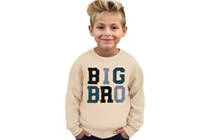 BOUTIKOME Big Brother Sweatshirt Toddler Baby Boy Big Bro Embroidery Chenille Patch Shirts Fall Pullover Announcement Tops