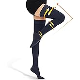 beister 15-20 mmHg Medical Compression Stockings with Dot Silicone Band, Closed Toe Thigh High Graduated Compression Socks for Women Men, Circulation Support Pressure Stockings for Varicose Veins, DVT