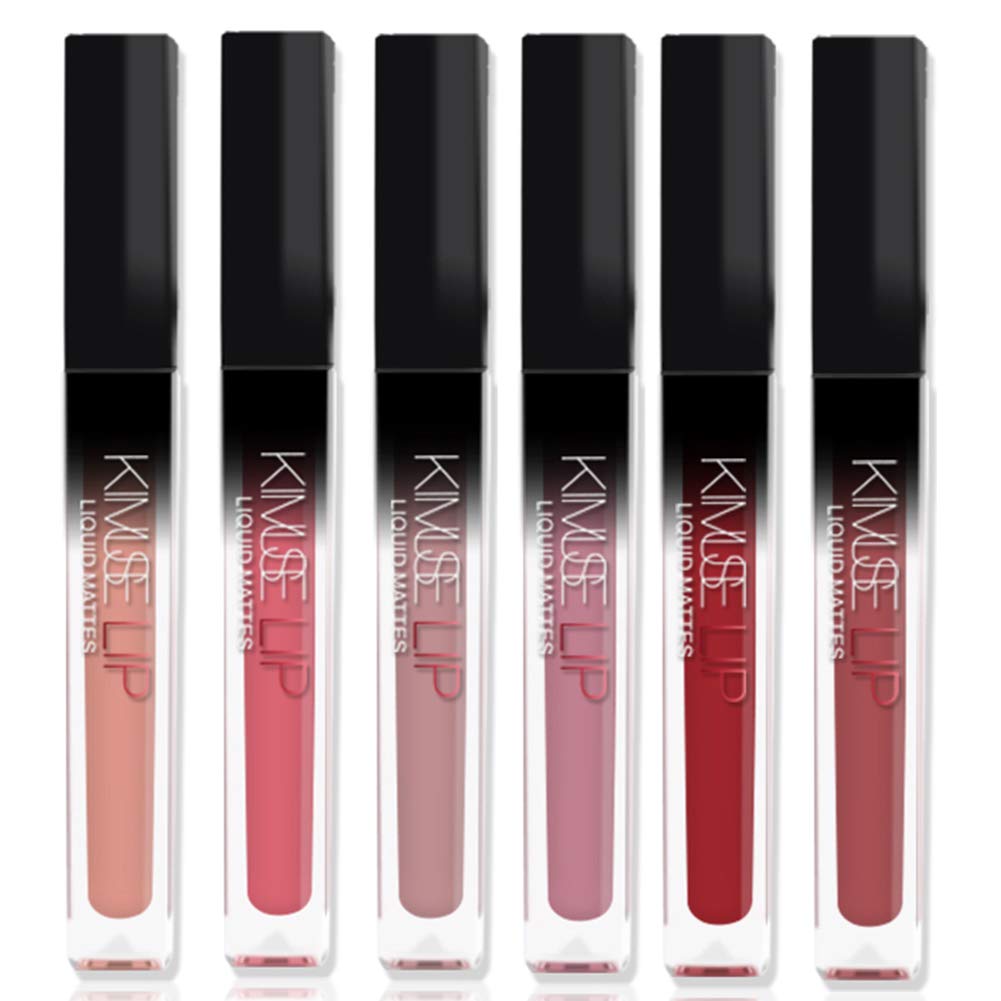 Matte Liquid Lipstick Set, COOSA 6 Colors Super Waterproof Long Lasting Lipgloss Non-stick Cup Lipsticks