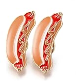 Gelirda 10Pcs Cute Hot Dog Enamel Lapel Pins Creative Fast Food Brooch Lapel Pin for Backpack Accessories Decoration