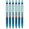 Pilot Precise V5 RT Refillable & Retractable Liquid Ink Rolling Ball Pens, Extra Fine Point (0.5mm) Turquoise Ink, 6-Pack