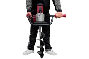 GRFCEVUE Electric Post-Hole Digger, 1500W 110V 1.6HP Electric Auger Digging Drill Post Hole Digger Earth Auger Drill with 3.94" & 5.91" Drill Bits for Post Hole Digging Drilling Tree Planting Fence Planting