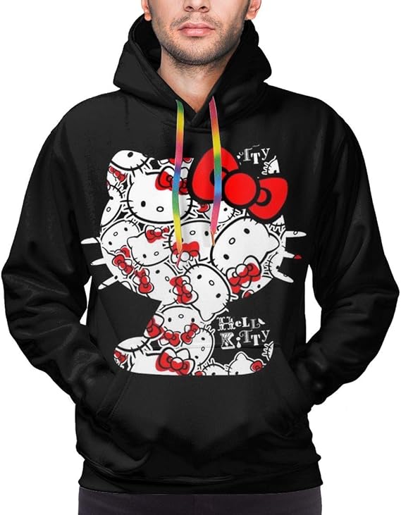 Hello Kitty Men's Hoodie with Front Pocket Sweatshirts 3D Print
