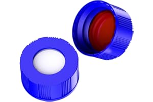 Autosampler Vials Cap,9mm Blue Polypropylene Screw-Thread Caps with PTFE Red/Silicone White Septa by Biomed Scientific