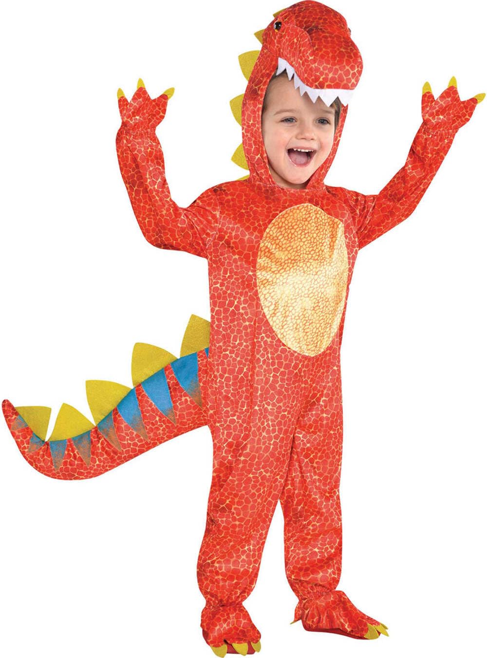 Amscan 844661-55 - Kids Dinomite Dinosaur Hooded Jumpsuit World Book Day Fancy Dress Costume Age: 4-6 Yrs — image 1