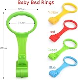JoyPlus 6Pcs Baby Ring Pull Up Rings for Crib Stroller Walker Multi-Color view 2