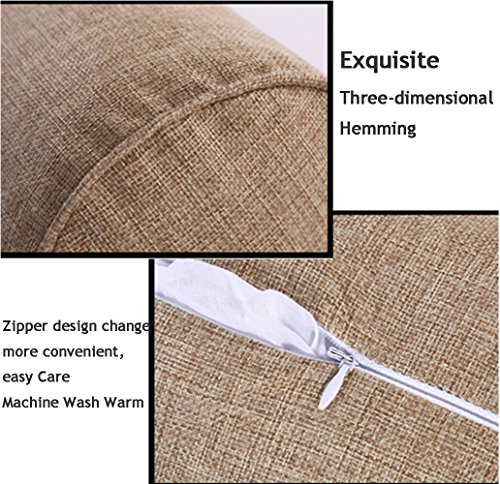 16x6 Inch Round Neck Pillow For Neck Backrest for Car or Office Chair Sofa, Support Pillow for Posture & Comfortable Spine Position(Light coffee) - Thumbnail 5