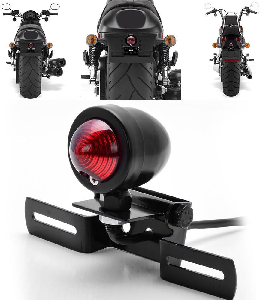 Custom Tail Brake Stop Running Light + License Plate Holder Bracket Relocator Motorcycle For Harley Bobber Chopper Cruiser Dyna Glide Sportster
