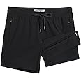 maamgic 5inch Mens Swimming Trunks with Compression Liner 2-in-1 Swim Trunks Stretch Quick Dry Swim Shorts Zipper Pockets