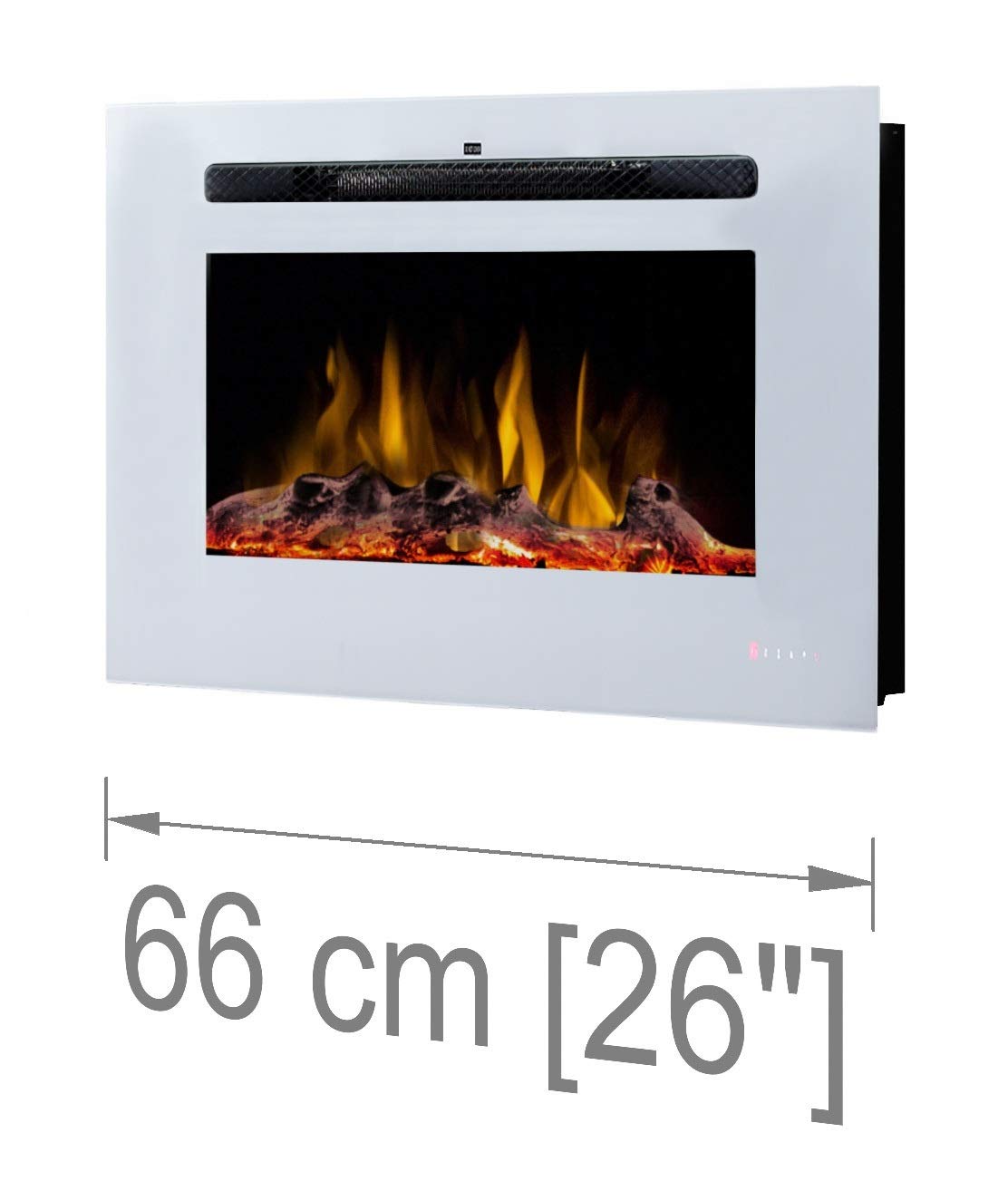Noble Flame Paris White 660 Electric Fireplace Wall Installation
