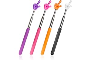 Bagentry 4 Pcs Teacher Pointer Stick for Classroom, Extendable Pointer Finger, Telescoping Hand Pointer, Retractable Pointing