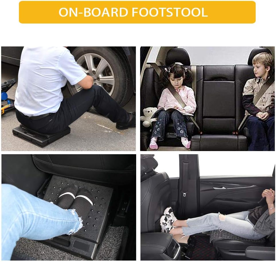 Adjustable Footrest with Removable Soft Foot Rest Pad Max-Load 120Lbs with Massaging Beads 4-Level Height Adjustment for Car, Under Desk, Home, Train : Office Products