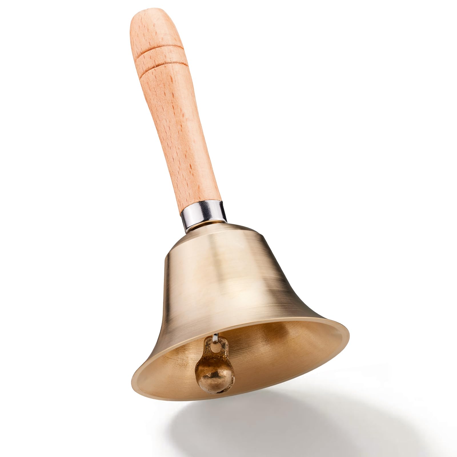 Photo 1 of TIPTAP Loud Solid Brass Handbell, 3.15IN Hand Call Bell with Wooden Handle, Ringing Bells for Wedding, Animal Training,Dinner, Meditation, Musical Teaching, Service and More