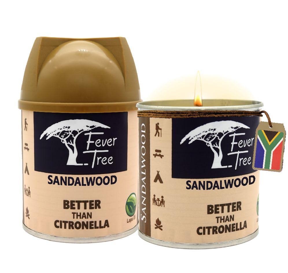Candle Set - 2 x 230g Scented Candles, Better Than CITRONELLA, Long Burning, for Outdoor and Indoor use. 30 Hours Each, 60 Total Hours. (Sandalwood)